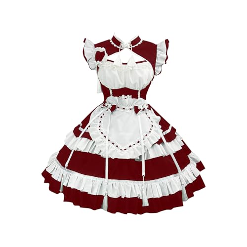 Dienstmädchen-Kostüm, Anime-Cosplay-Outfit, französisches Dienstmädchenkleid, süßes Kleid, Lolita-Uniform, Cosplay, Damen-Outfit, Lolita-Kleider, süßes Kostüm, Übergröße, französische Schürzenkleider Dienstmädchen-Kostüm, Anime-Cosplay-Outfit, französisches Dienstmädchenkleid, süßes Kleid, Lolita-Uniform, Cosplay, Damen-Outfit, Lolita-Kleider, süßes Kostüm, Übergröße, französische Schürzenkleider von ANHATUIV
