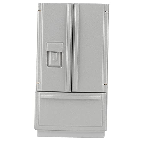 ANKROYU 1:12 Mini-Kühlschrank aus Holz, Puppenhaus-Kühlschrank, Mini-Kühlschrank aus Holz, Modellmöbel, Zubehör, Weißer Kühlschrank, Puppenhaus, Dekoratives Zubehör(B) von ANKROYU