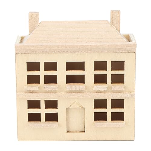 ANKROYU 1:12 Miniatur-Puppenhaus-Villa, Puppenhaus-Minimöbel aus Holz, Miniaturhaus-DIY-Ornament, Kinderpuppenmöbel-Spielzeug, Holzhaus-Villa-Modell von ANKROYU