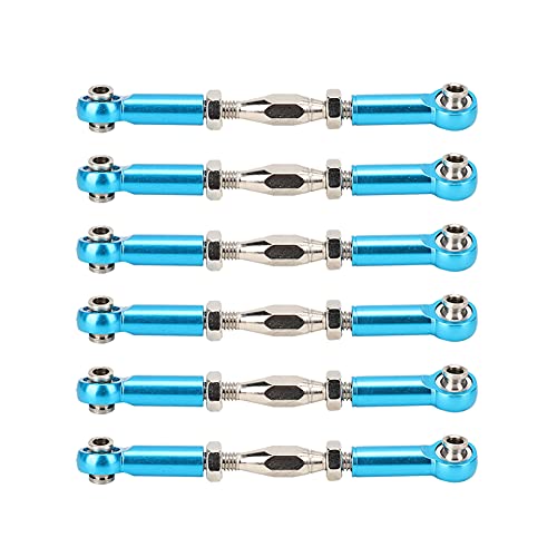 ANKROYU 6 Stück RC-Auto-Schubstangen, verstellbare Schubstangen aus Aluminiumlegierung, robuste Schubstangen, Ersatz-Schubstangen, Verbindungsstangen-Zubehör für RC-Autos (Blau) von ANKROYU