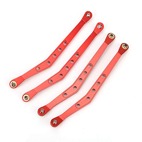 ANKROYU Aluminiumlegierung obere Suspensionsverknüpfungen RC -Autozubehör Präzision CNC -Bearbeitung Langlebiger robuster Leistung Upgrade für 1/10 Axial 90018 RC Crawler Black Red (Rot) von ANKROYU