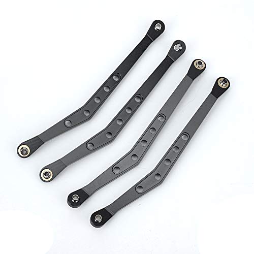 ANKROYU Aluminiumlegierung obere Suspensionsverknüpfungen RC -Autozubehör Präzision CNC -Bearbeitung Langlebiger robuster Leistung Upgrade für 1/10 Axial 90018 RC Crawler Black Red (Schwarz) von ANKROYU