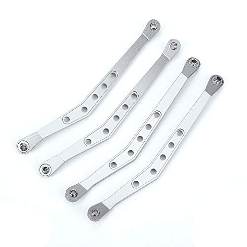 ANKROYU Aluminiumlegierung obere Suspensionsverknüpfungen RC -Autozubehör Präzision CNC -Bearbeitung Langlebiger robuster Leistung Upgrade für 1/10 Axial 90018 RC Crawler Black Red (Silber) von ANKROYU