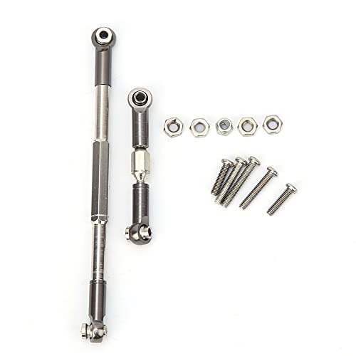 ANKROYU Hochpräzise CNC bearbeitete Metalllenker -Lenkstangengruppe Upgrade -Kit für MN D90 MN91 FJ45 Military Truck Model RC Autozubehör Silber Titanfarbe 20g (Titanium MN-012T) von ANKROYU