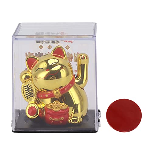 ANKROYU Lucky Fortune Cat Solar Powered Waving Hand süße lebhafte Statue für Heimtischauto -ationen Plastik 2 Zoll von ANKROYU