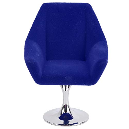 ANKROYU Mini-Möbel-Sessel, Mini-Puppenhaus-Sofastuhl, Für 1:12 Miniatur-Puppenhaus, Rotierender Beflockungsstuhl, Zubehör Für Puppenhaus-Dekoration(Blau) von ANKROYU