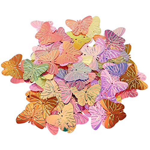 ANKROYU Party Confetti Kleidungsstück Pailletten DIY Material Helle Farbschale Schmetterlinge Form 60g Tasche für Geburtstag Hochzeitsation (Typ 2) von ANKROYU