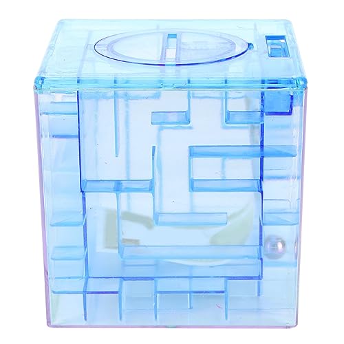 ANKROYU Quadratisches Umgekehrtes Perlenlabyrinth-Sparschwein, Labyrinth-Puzzle-Geschenkbox, Geldlabyrinth-Puzzlebox, Geldscheinbox, Lustige Labyrinth-Puzzlespiele Für Kinder Und Erwachsene(Blau) von ANKROYU