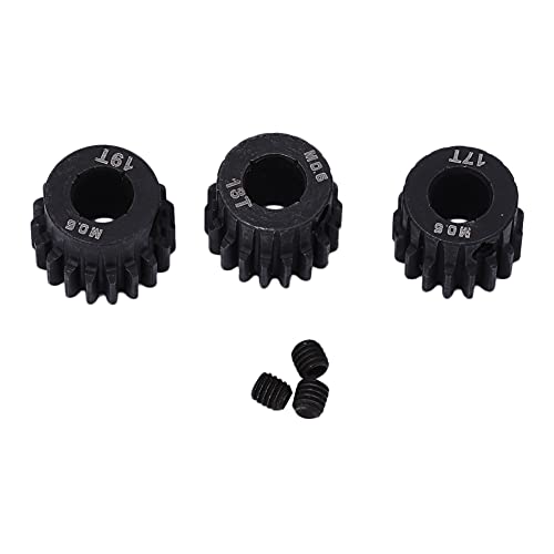 ANKROYU RC -Auto -Ritzelgetriebe Set Hochwertiges Metallmotormodul -Ersatzkomponente für 1/10 1/8 Off -Straßenfahrzeuge 17T 28T Chromstahl Schwarz HRC42 38 m0 6 mit festen Schrauben (17~19t) von ANKROYU