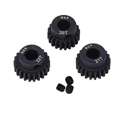 ANKROYU RC -Auto -Ritzelgetriebe Set Hochwertiges Metallmotormodul -Ersatzkomponente für 1/10 1/8 Off -Straßenfahrzeuge 17T 28T Chromstahl Schwarz HRC42 38 m0 6 mit festen Schrauben (20~22t) von ANKROYU