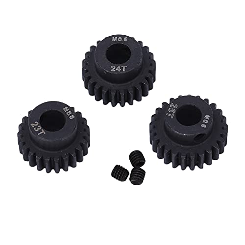 ANKROYU RC -Auto -Ritzelgetriebe Set Hochwertiges Metallmotormodul -Ersatzkomponente für 1/10 1/8 Off -Straßenfahrzeuge 17T 28T Chromstahl Schwarz HRC42 38 m0 6 mit festen Schrauben (23~25t) von ANKROYU