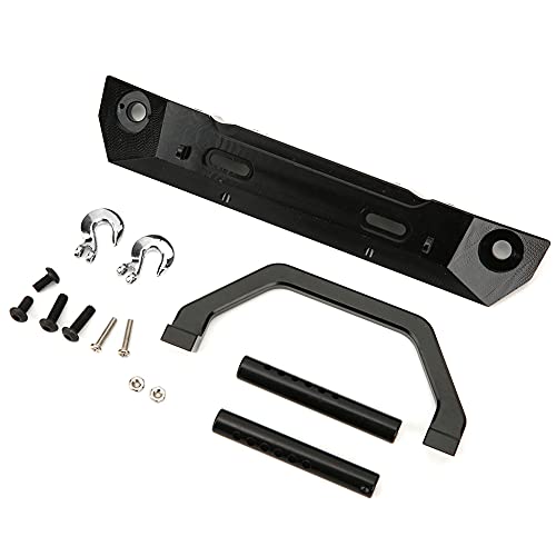 ANKROYU RC Front Stoßstange Aluminiumlegierung Hochleistungs -Upgrade -Teil für RGT 1/10 Truck Off Road Rock Cruiser EX86100 Silber Schwarz Optionales haltbares Leichtgewicht Easy (Schwarz R86025BL) von ANKROYU