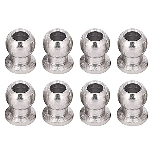 ANKROYU RC Stoßdämpfer Ball Kopf Hochqualität Haltbarer Metallschockdämpfer Kugel Kopf für 1/10 RC -Auto HPI HSP losi Axial Himoto Kyosho Silber 7,5 x 5,8 mm 8pcs von ANKROYU
