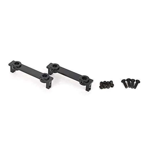 ANKROYU RGT 1/10 Rock Cruiser EX86100 RC Buggy Truck vorderen Stoßfänger Anti -Kollisionsplatte Feste Upgrade Aluminiumlegierung Silber Black 2pcs (Schwarz R86019BL) von ANKROYU