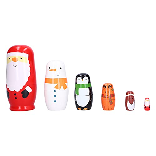 ANKROYU Russische Nistpuppen Holz handgefertigtes Cartoon gemaltes Kunsthandwerk Home Dekoration Set von 6 von ANKROYU