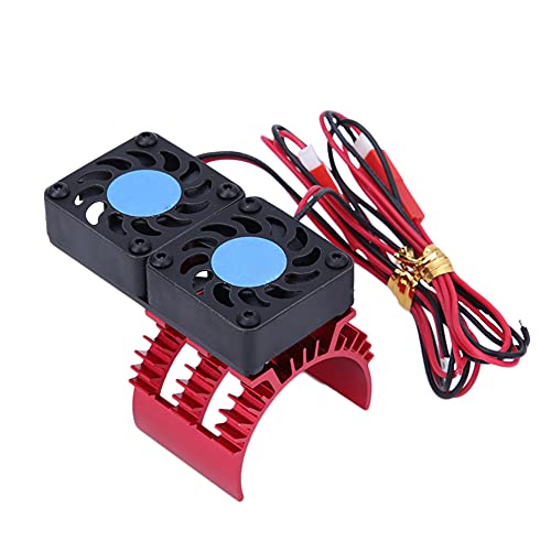 ANKROYU Überschreitender Hobby A2 Dual Lüfter Aluminium 540 Nichtinduktiver Motor Kühler Hochleistungskühlsystem für HSP RC Motor Vehicles 1/10 Model Cars Blue Red Orange Optional optional (Rot) von ANKROYU
