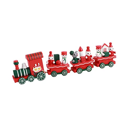 ANKROYU Weihnachtstübung Spielzeugset hochwertiger Holzmotor und DREI Wagen mit en und Briefen für Weihnachtsdekoration und Kinder Red Green 21x5 cm (Rot) von ANKROYU