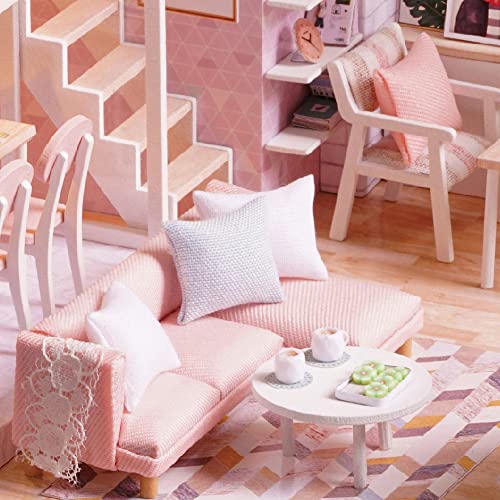 DIY Miniatur Loft Dollhouse Kit Realistische Mini 3D Holzhauszimmer mit LED -Leuchten Staubabdeckung für Kinder und Erwachsene kreative Spielzeit (Keine Staubabdeckung-No-Musikbox) von ANKROYU