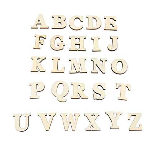 Hölzerne Selbstklebstoffzahlen Buchstaben natürliche Holz Oberfläche glatte Berührung Easy Anhang Lernen Sie Buchstaben Rechtschreibung Mathematik Kinder DIY Kunsthandwerk (A-Z (26 Buchstaben)) von ANKROYU