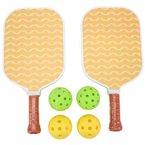 Pickleball-Schläger, Karbonfaser, PP, leicht, bequemer Griff, leuchtende Farben, Outdoor-Strandsport-Set, 2 Schläger, 4 Bälle von ANKROYU