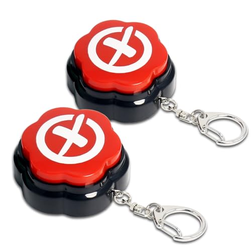 Tragbarer Schlüsselanhänger 2 x Falsche Buzzer Tasten mit Sound, Antwortsummer 2er Set, Summer für Game Show, Falsche Tasten für Kommunikation Tragbarer Schlüsselanhänger 2 x Falsche Buzzer Tasten mit Sound, Antwortsummer 2er Set, Summer für Game Show, Falsche Tasten für Kommunikation von ANLIKY