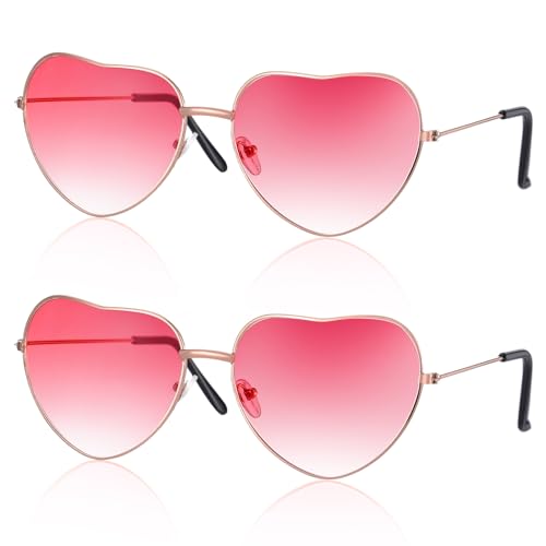 ANLIOTO 2 Stück Rosa Brille Fasching, Pinke Brille Party Sonnenbrille Herz Rosa Brille Pink für Herren Damen 70er 80er Party Hippie Accessoire ANLIOTO 2 Stück Rosa Brille Fasching, Pinke Brille Party Sonnenbrille Herz Rosa Brille Pink für Herren Damen 70er 80er Party Hippie Accessoire von ANLIOTO