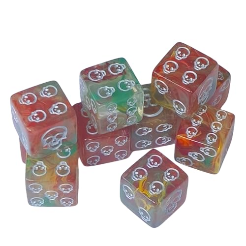 10pcs Einzigartige Acryl Schädel Schädelmuster Runde Ecke Rollenspiel 6 Seiten Tischspiel Glatte Oberflächen Schädelmuster Dices Tischspiel Accessoires Für Rollenspiele von ANMITI