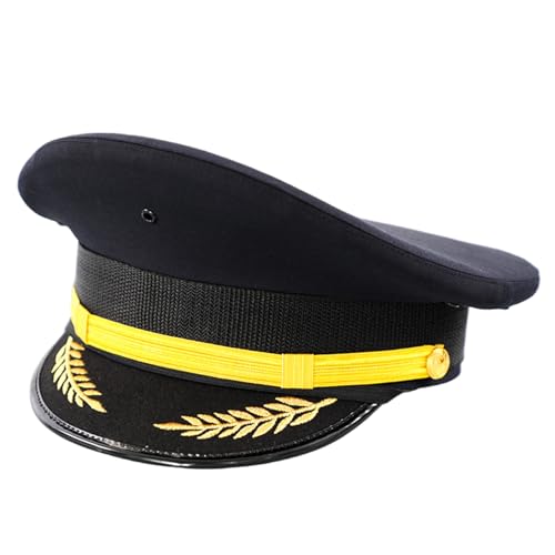 ANMITI Big Grimmed Waffel Guard Für Halloween Fashion Flight Maskerade Captain Kostümhut Erwachsene Themenparty ANMITI Big Grimmed Waffel Guard Für Halloween Fashion Flight Maskerade Captain Kostümhut Erwachsene Themenparty von ANMITI