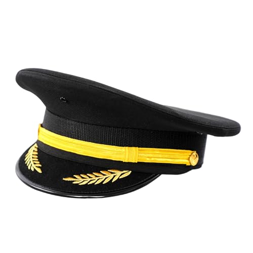 ANMITI Big Grimmed Waffel Guard Für Halloween Fashion Flight Maskerade Captain Kostümhut Erwachsene Themenparty ANMITI Big Grimmed Waffel Guard Für Halloween Fashion Flight Maskerade Captain Kostümhut Erwachsene Themenparty von ANMITI