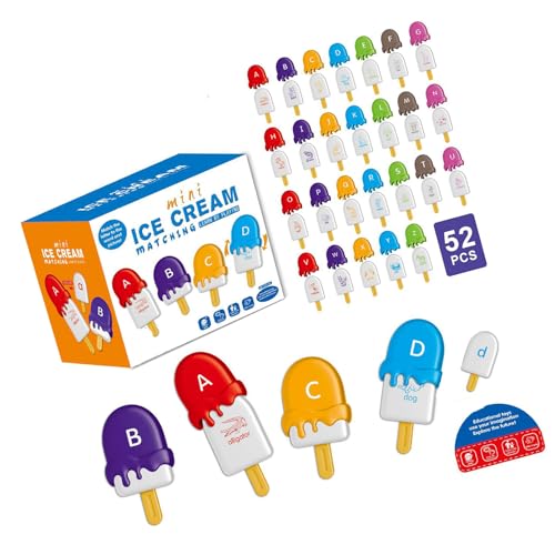 ANMITI Bildungseis Eisform Buchstabe Lernspielzeug Bildungsspielzeug Für Kleinkind 26 Stücke Vorschulbuchstaben Nummer Matching Game von ANMITI