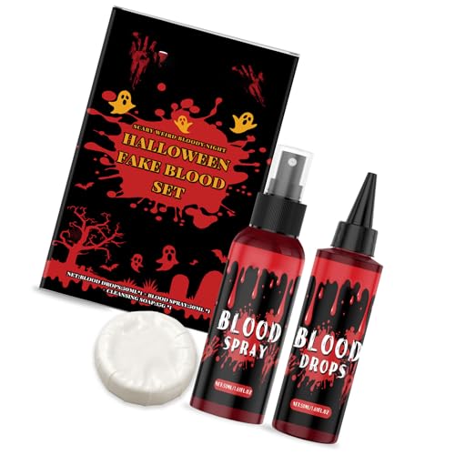 ANMITI Halloween Blood Tropfen Set Drama Requisiten Make Up Pigment Sicher Für Kinder Streich Halloween Party Essentiell Schnelle Blut Entfernen Blut von ANMITI