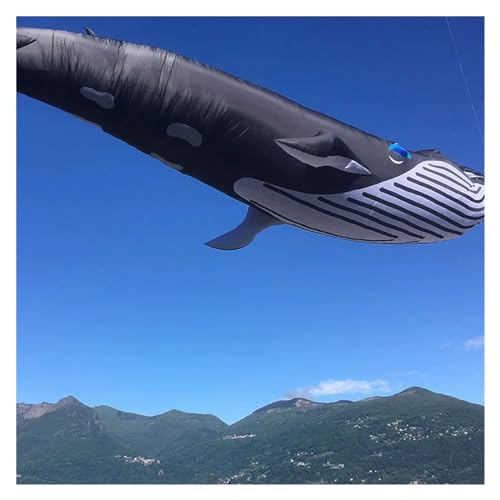 ANNESEY 9M 30D Whale Soft Kite, Strand-Nylon-Drachen, Wettbewerbs-Ausstellungs-Drachenfestival, leicht zu fliegen und reißfest (Color : Black) von ANNESEY