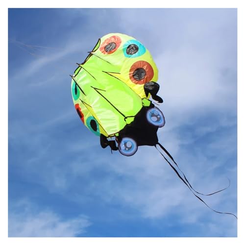 ANNESEY Marienkäfer-Drachen, weicher aufblasbarer Drachen, Tierdrachen, Outdoor-Spaß, reißfestes Spielzeug, einzeiliger Outdoor-Sport (Color : 5.5 Square Meters, Size : Green) von ANNESEY