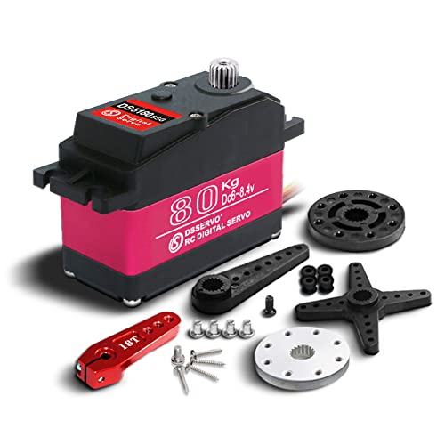 ANNIMOS 80KG 1/5 Skala Motor Servo HV 18T Stahl Getriebe Großes Drehmoment für Redcat HPI Baja 5B SS RC Auto Kompatibel SAVOX-0236 LOSI XL von ANNIMOS