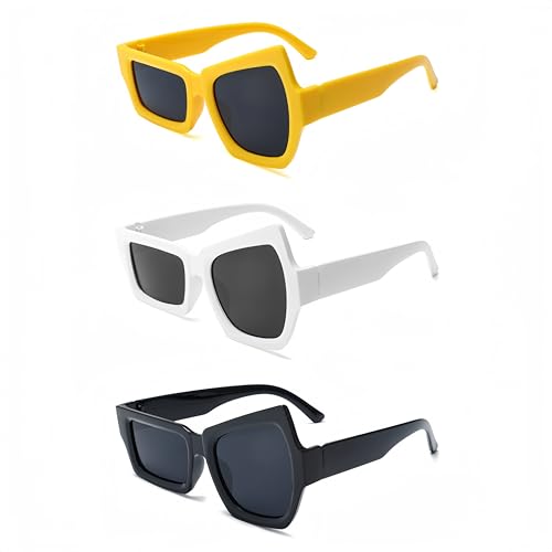 ANNIUP 3 Paar personalisierte unregelmäßige Sonnenbrillen große und kleine Augen Sonnenbrillen Partybrillen asymmetrische Sonnenbrillen für Frauen Männer ANNIUP 3 Paar personalisierte unregelmäßige Sonnenbrillen große und kleine Augen Sonnenbrillen Partybrillen asymmetrische Sonnenbrillen für Frauen Männer von ANNIUP