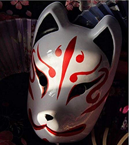 ANNIUP Japan Fox Maske Halloween Cosplay Maske für Maskerade Full Face Handbemalt Kitsune Cosplay Maskerade Neu von ANNIUP