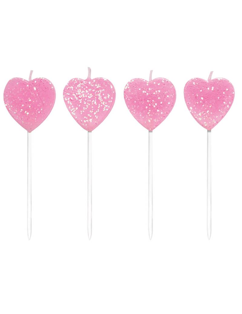 10 rosa Herz-Kerzen auf Stäben 7 cm mit Glitzer 10 rosa Herz-Kerzen auf Stäben 7 cm mit Glitzer von ANNIVERSARY HOUSE