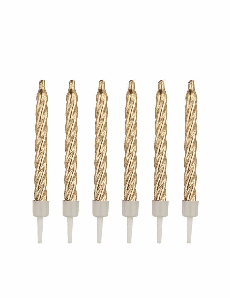 12 Goldene Geburtstagskerzen 7,5 cm mit Haltern 12 Goldene Geburtstagskerzen 7,5 cm mit Haltern von ANNIVERSARY HOUSE