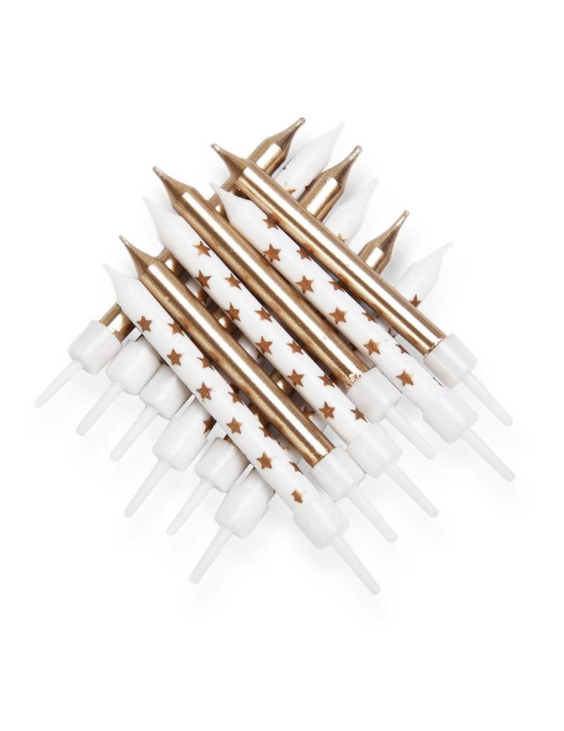 12 Goldene Sternkerzen 7,5 cm für Geburtstage 12 Goldene Sternkerzen 7,5 cm für Geburtstage von ANNIVERSARY HOUSE