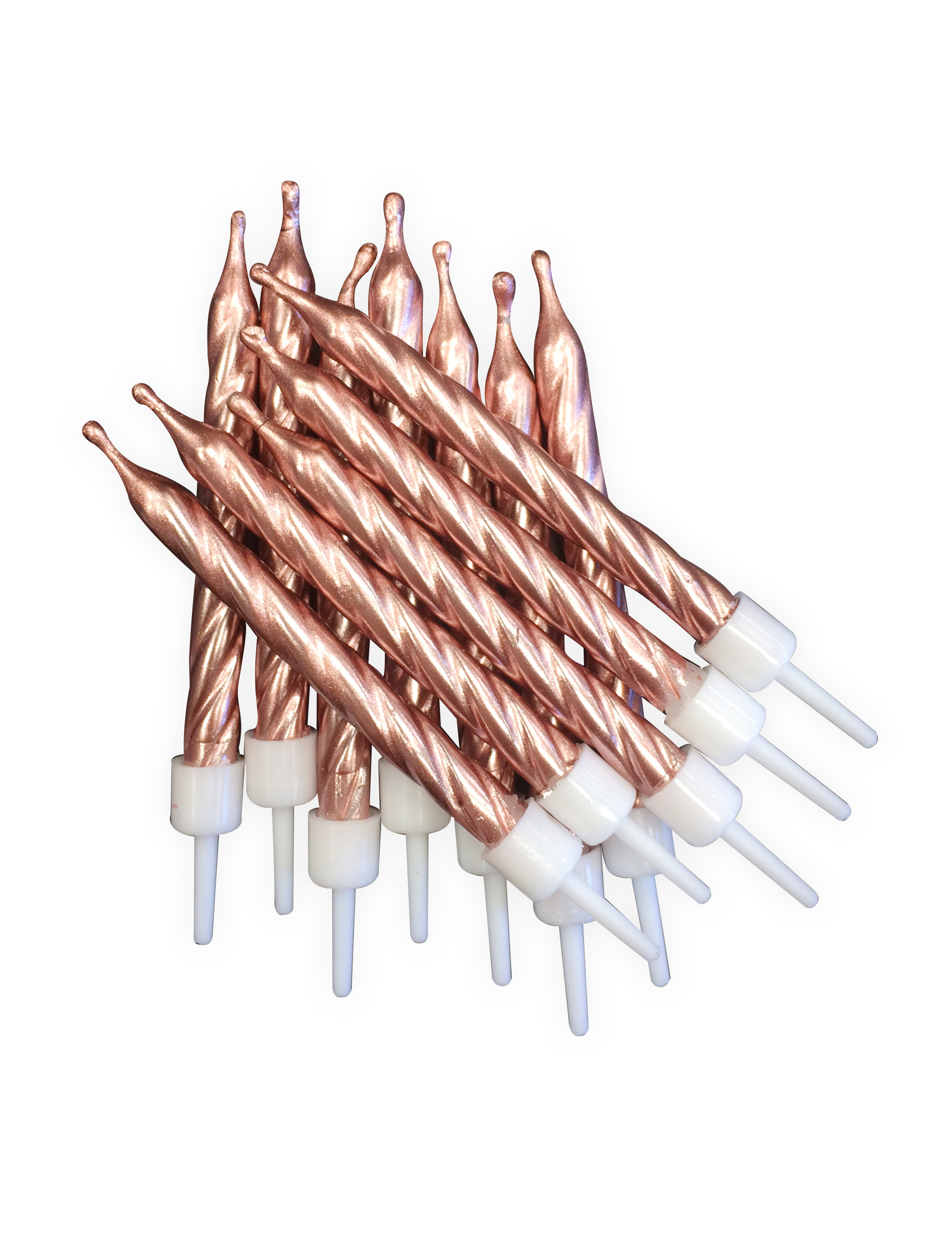 12 Rosegold Metallic Geburtstagskerzen 7,5 cm inkl. Halter von ANNIVERSARY HOUSE