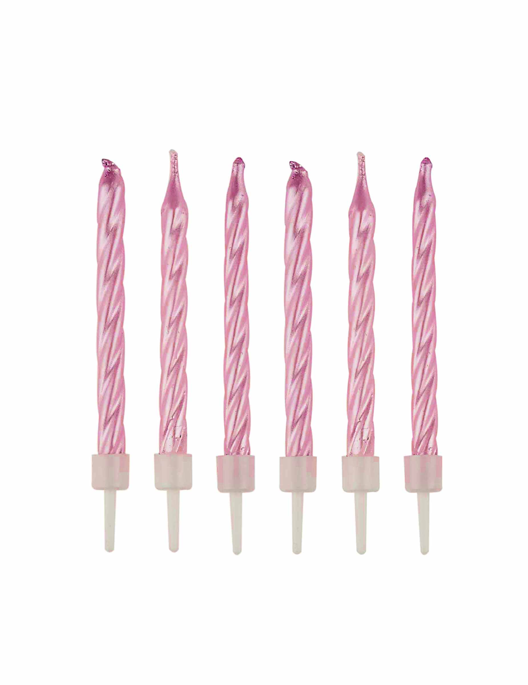 12 Spiral-Geburtstagskerzen in Perlmutt-Rosa 6 cm von ANNIVERSARY HOUSE
