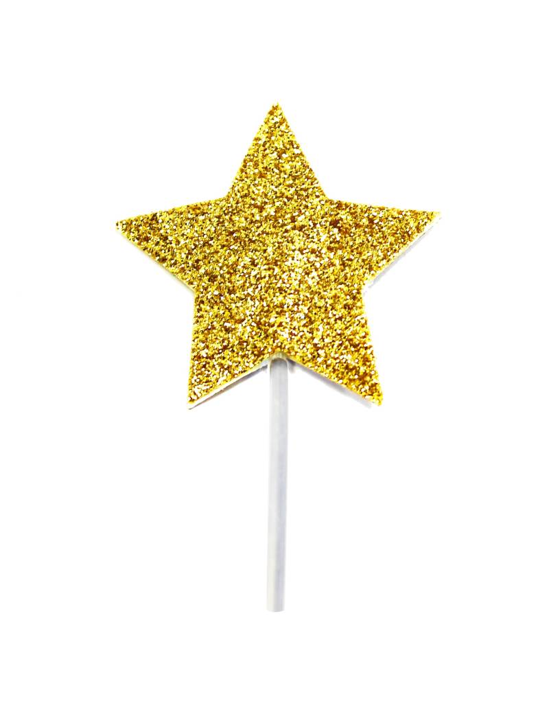 12 Stern-Kuchenstecker in Gold mit Glitzer 6,5 cm für Geburtstage 12 Stern-Kuchenstecker in Gold mit Glitzer 6,5 cm für Geburtstage von ANNIVERSARY HOUSE