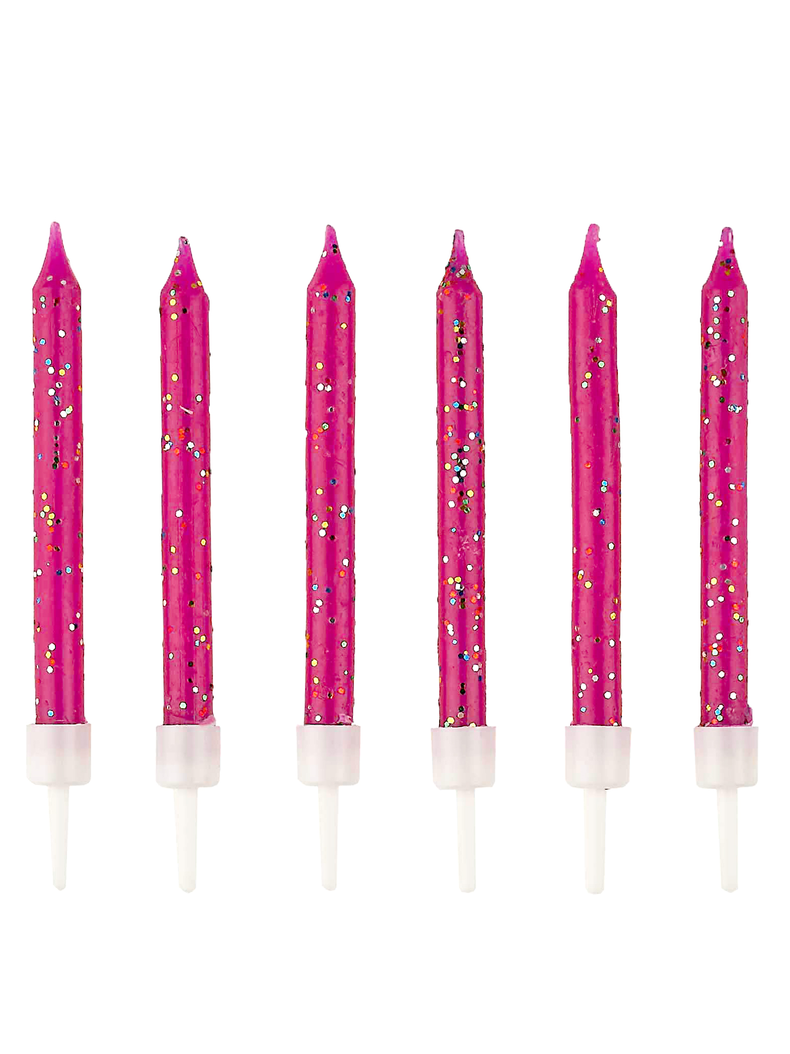 12 pinke Glitzer-Geburtstagskerzen mit Haltern 6cm von ANNIVERSARY HOUSE