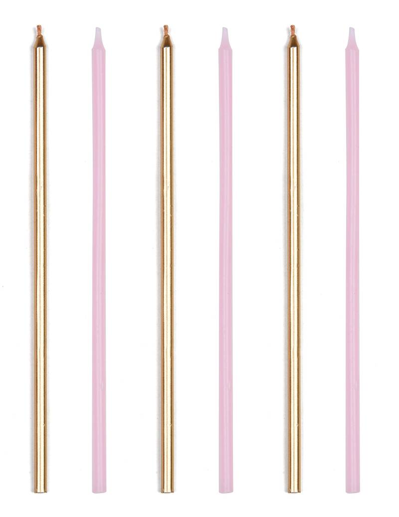16 riesige Geburtstagskerzen in Rosa und Metallic-Gold 18 cm mit Haltern 16 riesige Geburtstagskerzen in Rosa und Metallic-Gold 18 cm mit Haltern von ANNIVERSARY HOUSE