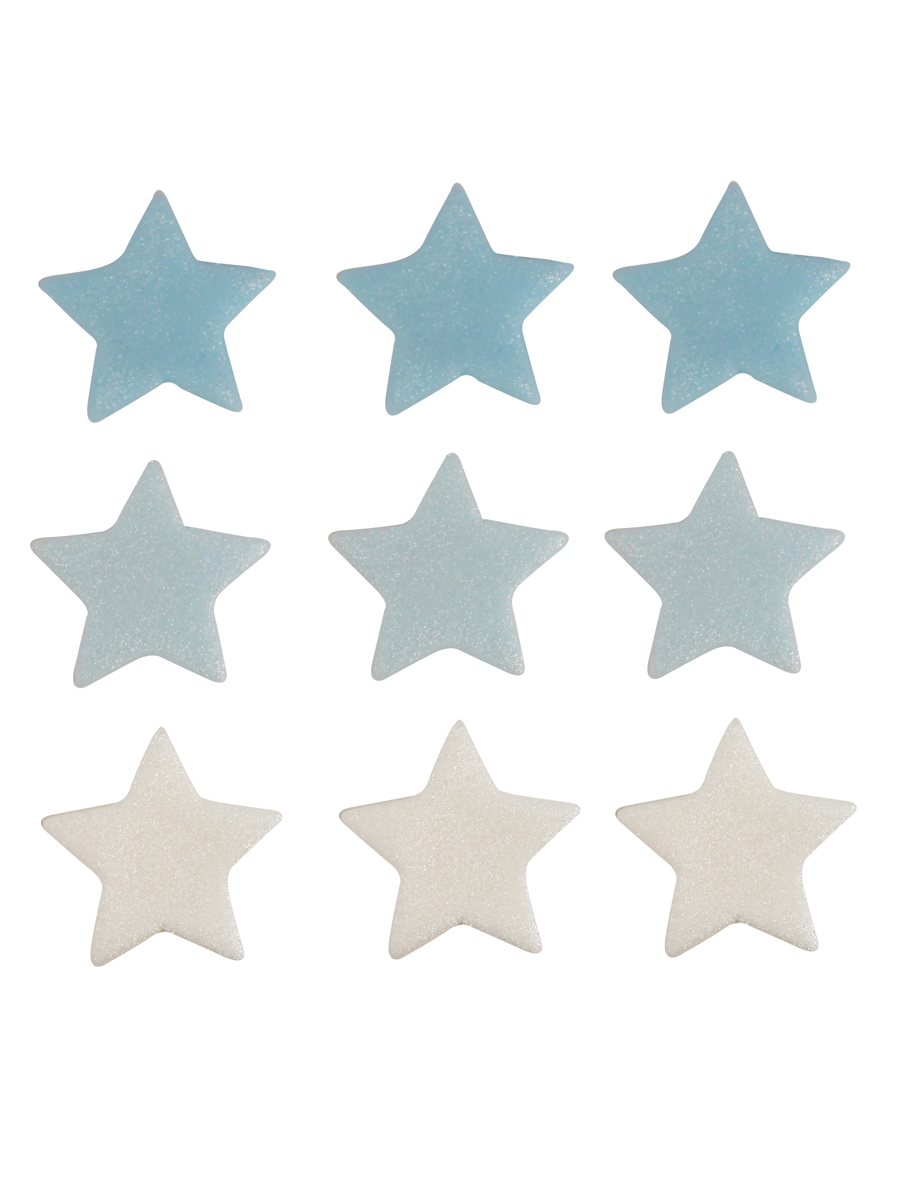 9 Zucker-Sterne Tortendeko Blau + Weiß 2,5cm Kuchendekoration von ANNIVERSARY HOUSE