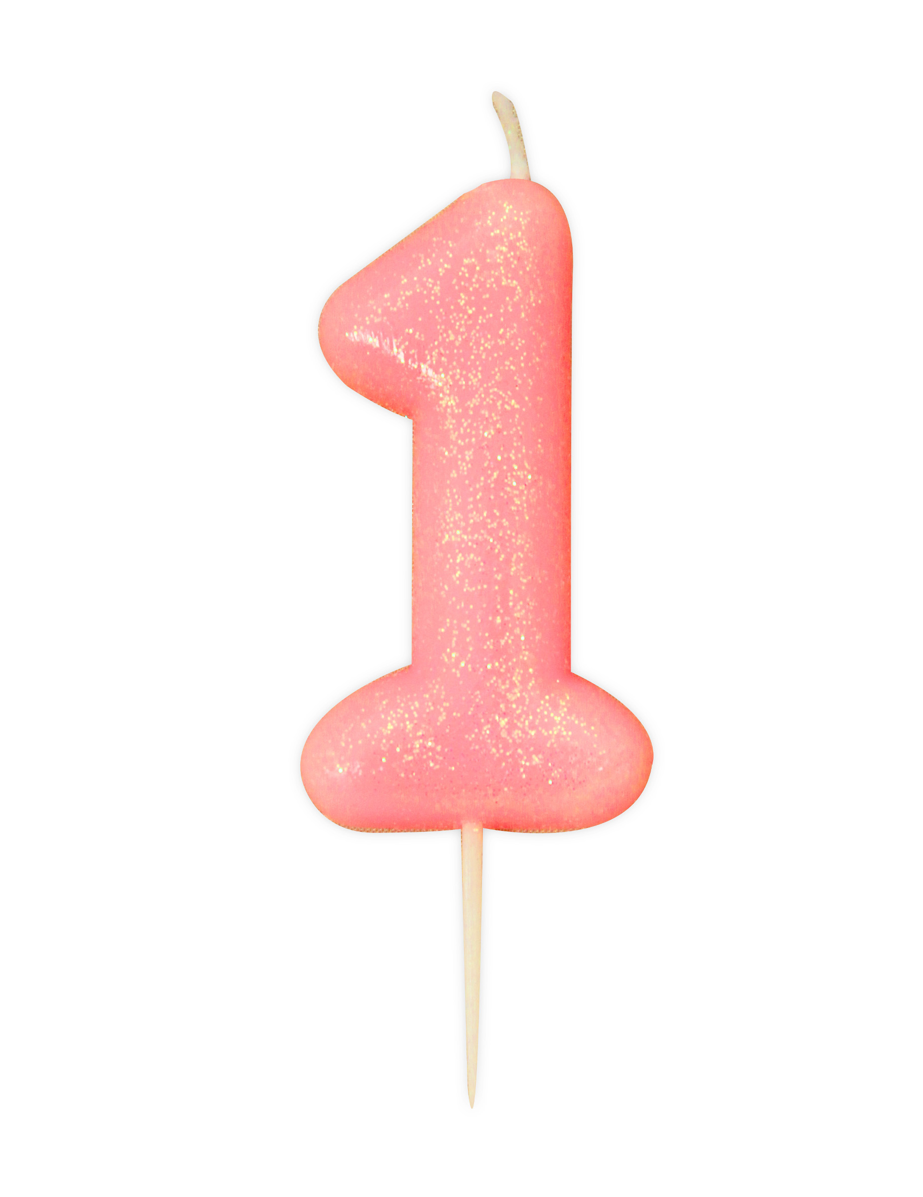 Geburtstagskerze Zahl 1 Rosa Irisierend 9 cm Glitzer von ANNIVERSARY HOUSE