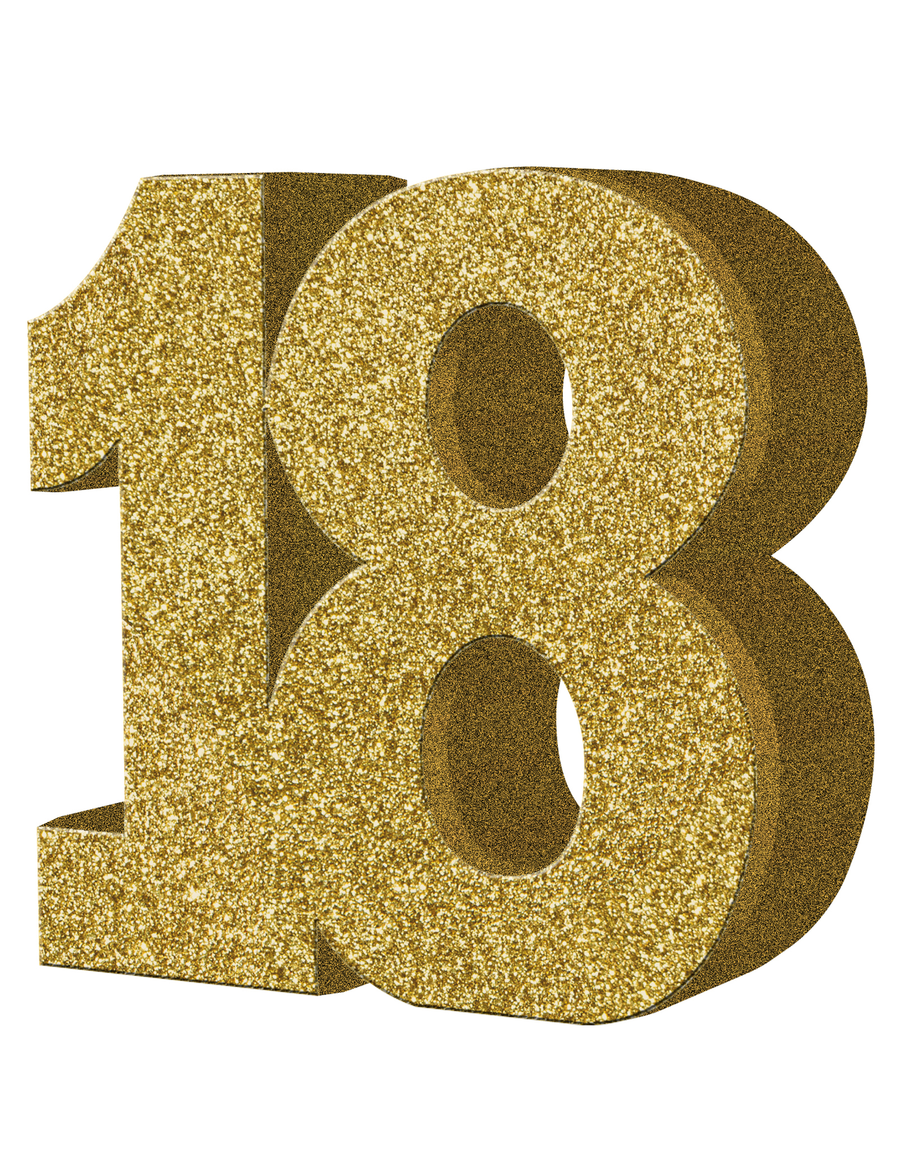 Geburtstagsparty Tischdeko Zahl 18 gold 20x20cm von ANNIVERSARY HOUSE