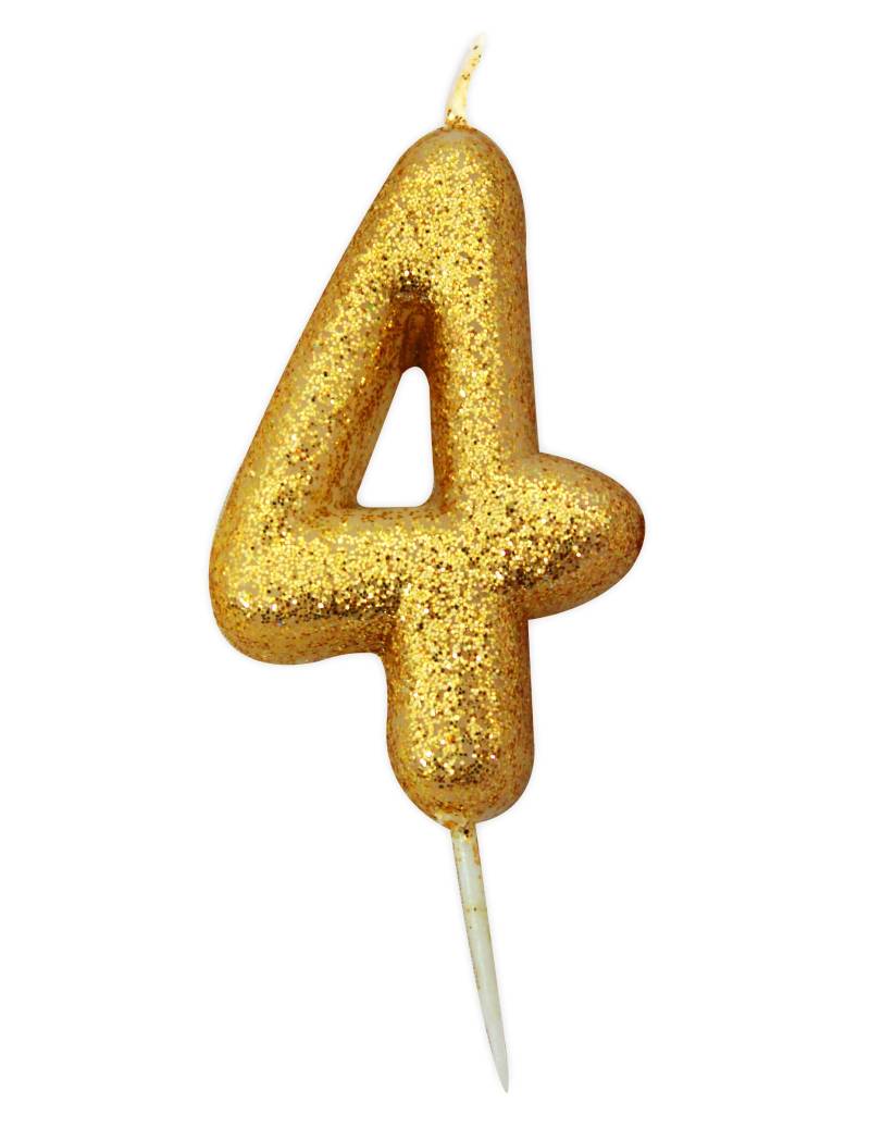 Goldene Glitzer-Zahlenkerze 4 - 8,5 cm Goldene Glitzer-Zahlenkerze 4 - 8,5 cm von ANNIVERSARY HOUSE