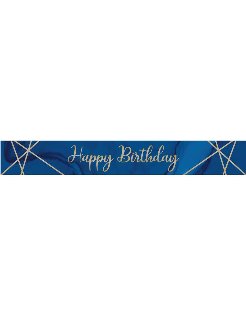 Happy Birthday Kunststoff-Banner blau marmoriert gold 2,74 m Happy Birthday Kunststoff-Banner blau marmoriert gold 2,74 m von ANNIVERSARY HOUSE