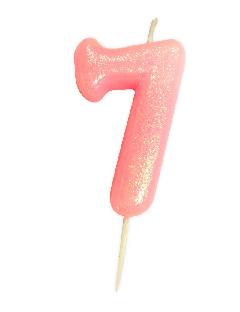 Irisierende Geburtstags-Zahlkerze 7 in Rosa Glitzer 9cm Irisierende Geburtstags-Zahlkerze 7 in Rosa Glitzer 9cm von ANNIVERSARY HOUSE